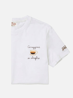 T-shirt Portofino crème avec broderie Correggimi Se Sbaglio 