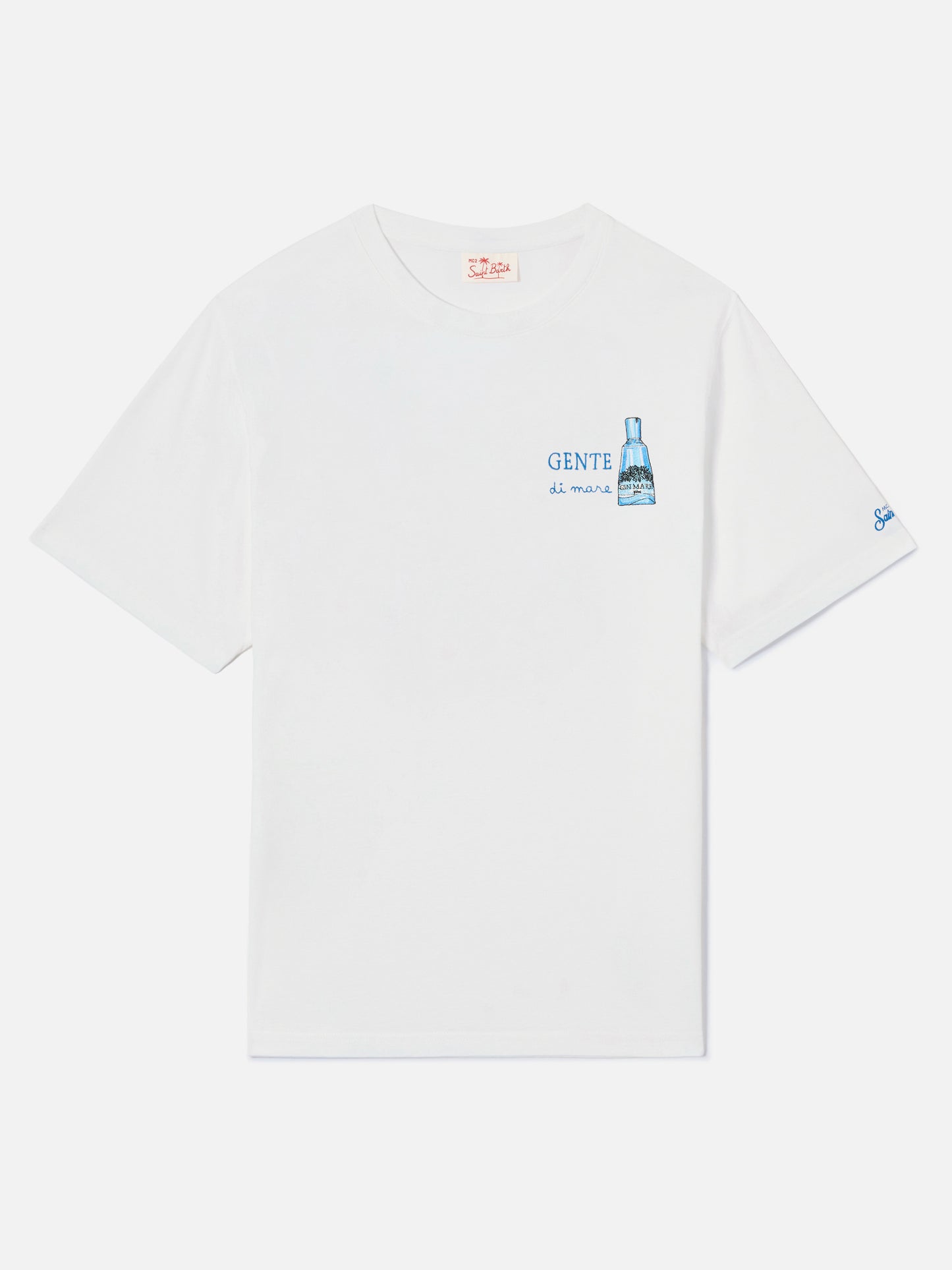 White Portofino T-shirt with Gente Di Mare embroidery | Special Edition
