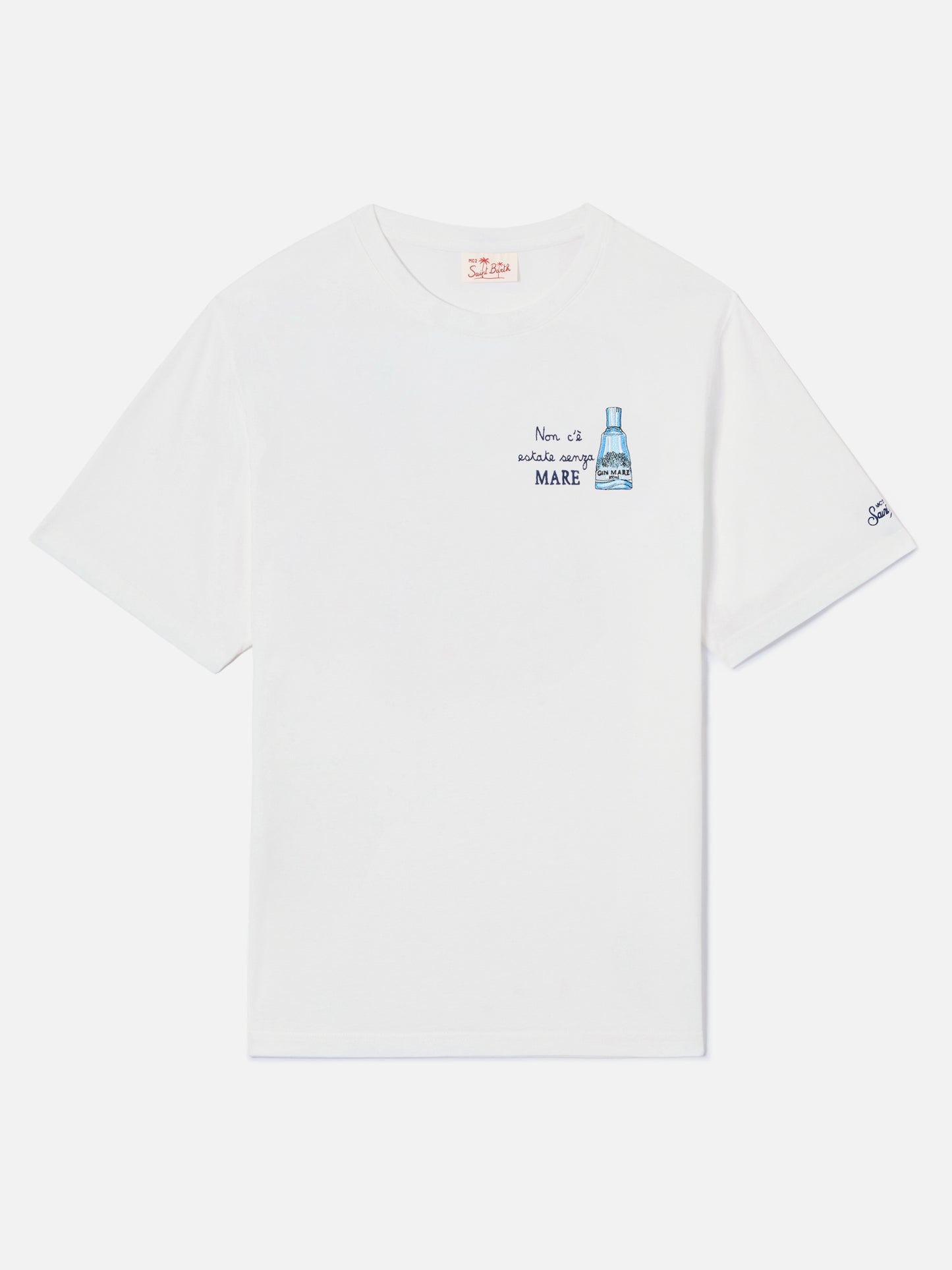 White Portofino T-shirt with Non C'è Estate Senza Mare embroidery | Special Edition