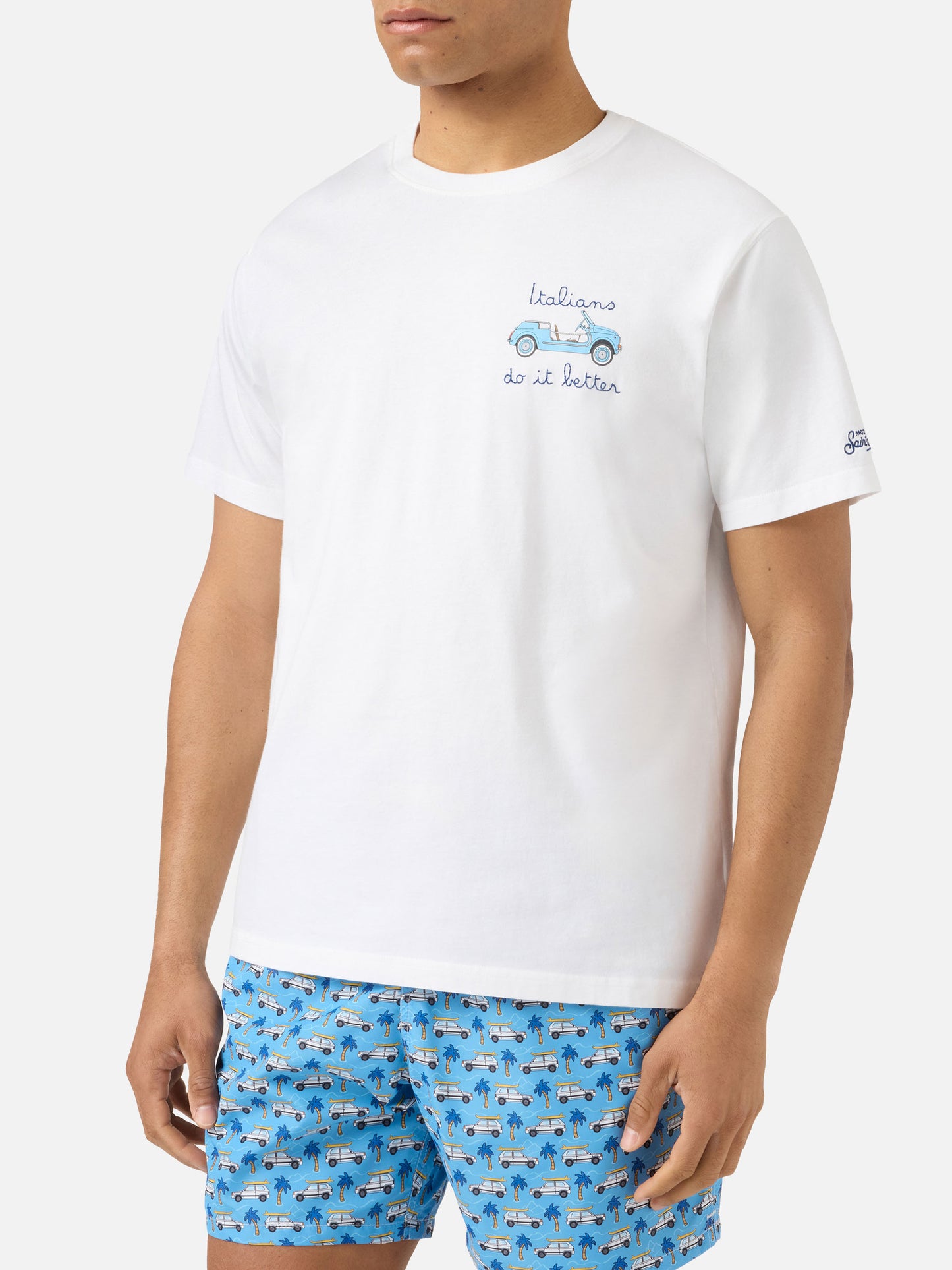 T-shirt Portofino bianca con ricamo Italians Do It Better