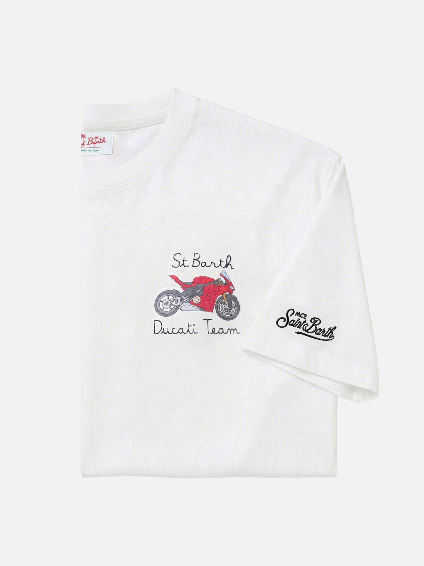 White Portofino T-shirt with Ducati Team embroidery | Special Edition