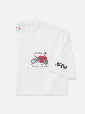 White Portofino T-shirt with Ducati Team embroidery | Special Edition