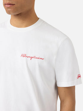 White Portofino T-shirt with Abbronzatissimo embroidery