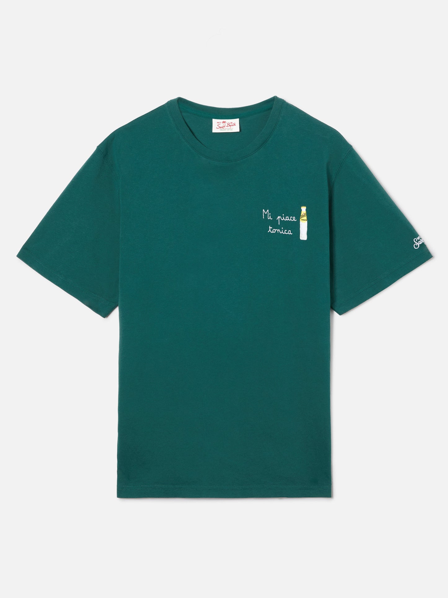 T-shirt Portofino verde con ricamo Mi Piace Tonica | Special Edition
