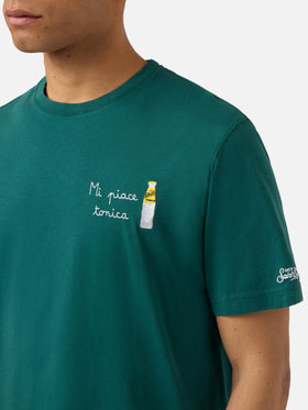 T-shirt Portofino verde con ricamo Mi Piace Tonica | Special Edition
