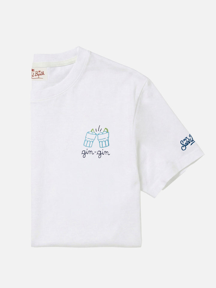 Classic fit cotton jersey t-shirt Portofino with Gin Gin embroidery | INSULTI LUMINOSI SPECIAL EDITION