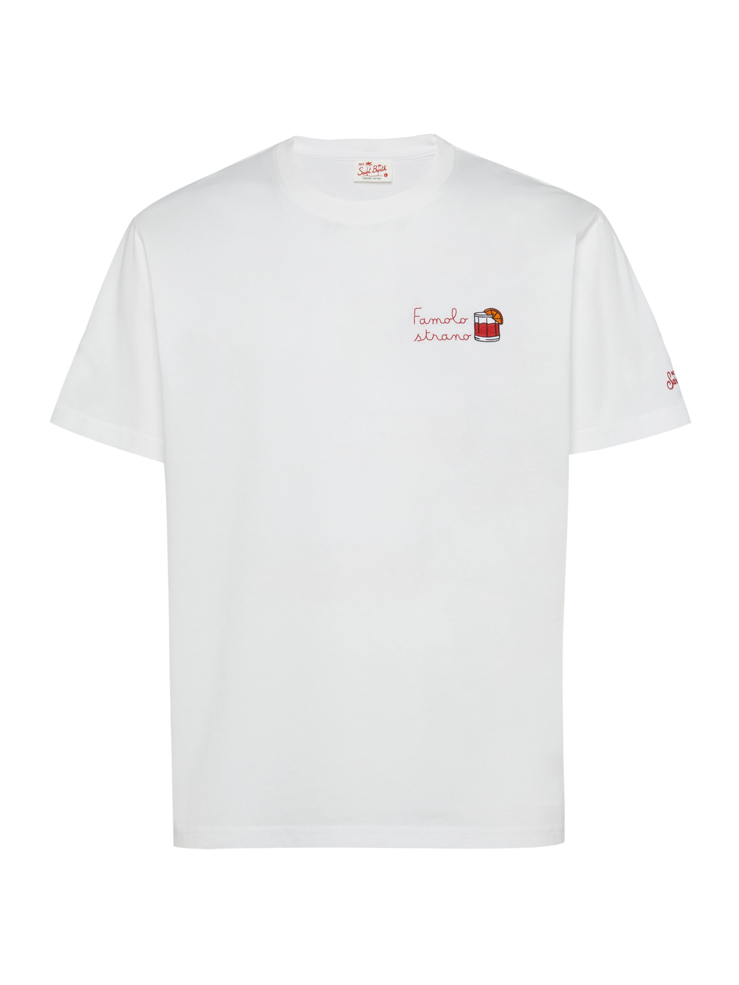 T-shirt Portofino in jersey di cotone classic fit con ricamo Famolo strano | INSULTI LUMINOSI SPECIAL EDITION