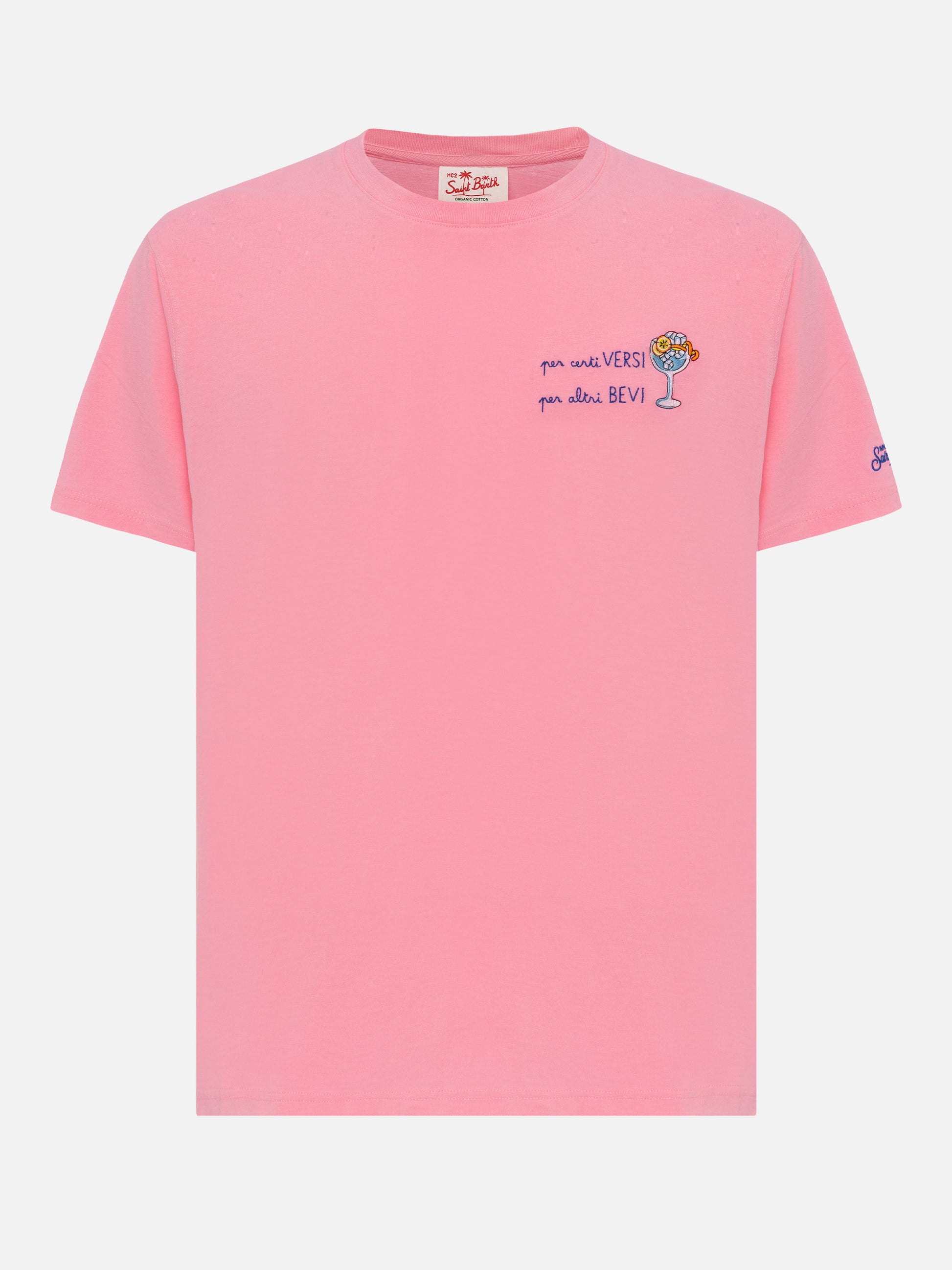 Classic fit cotton jersey t-shirt Portofino with Per certi Versi, per altri Bevi embroidery - MC2 Saint Barth