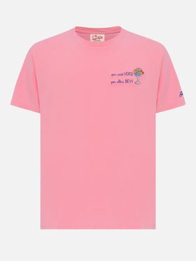 Classic fit cotton jersey t-shirt Portofino with Per certi Versi, per altri Bevi embroidery - MC2 Saint Barth