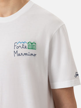 Classic fit cotton jersey t-shirt Portofino with Forte Marmino embroidery - MC2 Saint Barth