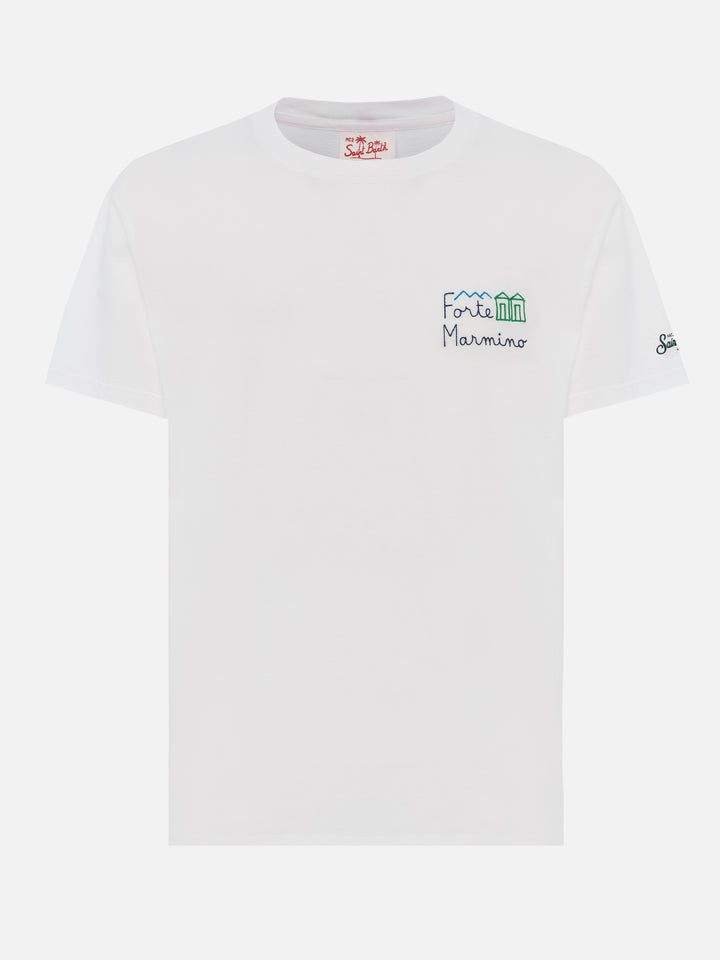 Classic fit cotton jersey t-shirt Portofino with Forte Marmino embroidery - MC2 Saint Barth