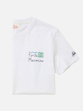 Classic fit cotton jersey t-shirt Portofino with Forte Marmino embroidery