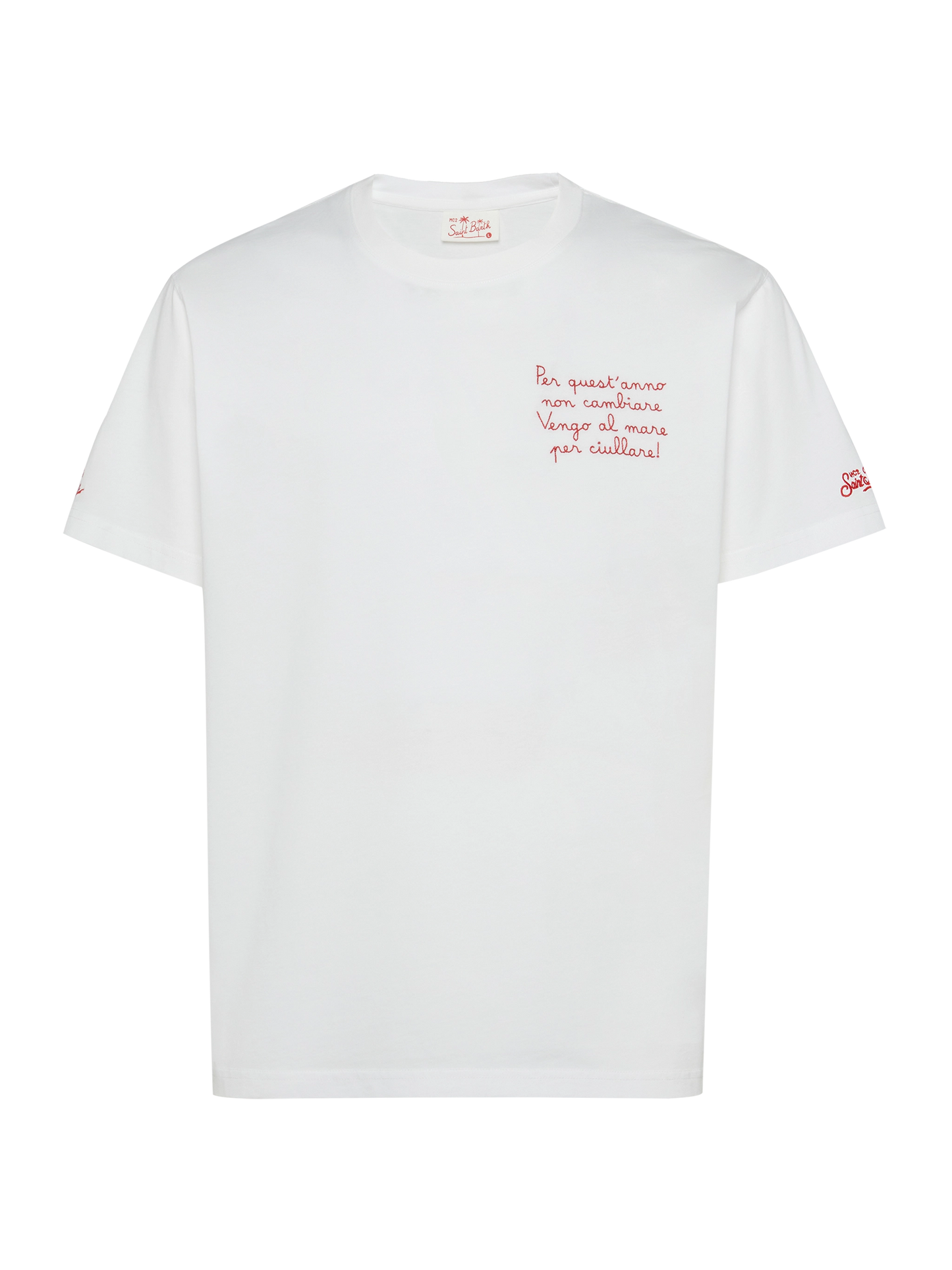 Classic fit cotton jersey t-shirt Portofino with Vengo al mare embroidery |SAPORE DI MARE SPECIAL EDITION