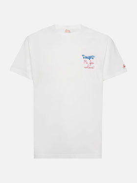 T-Shirt Portofino aus Baumwolljersey mit klassischer Passform und Volare-Stickerei