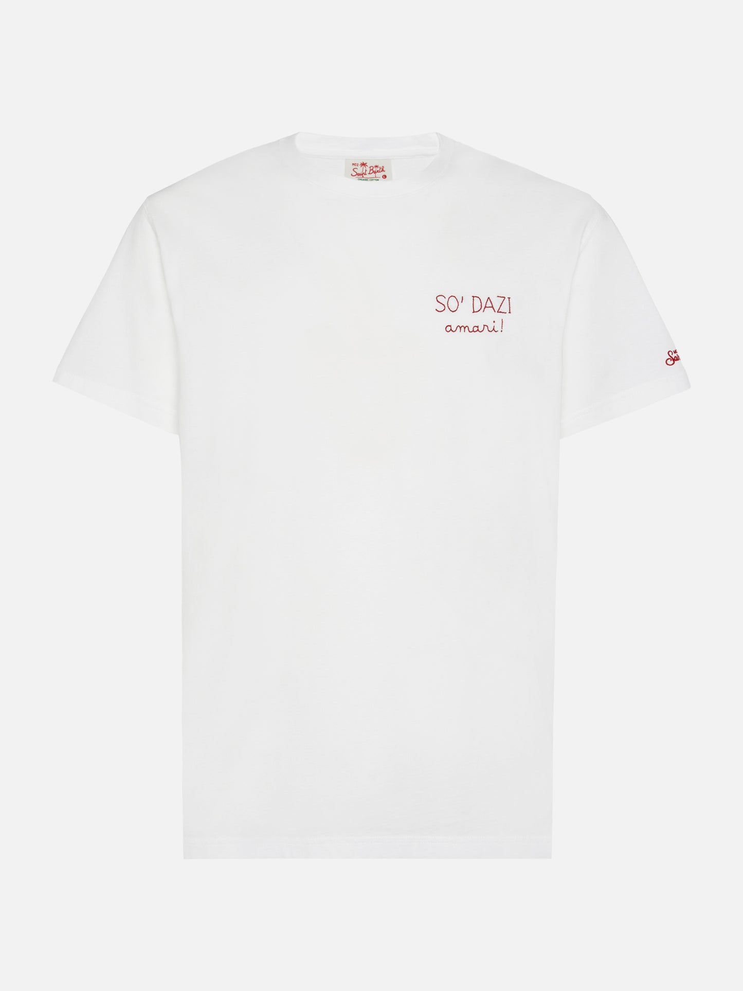 Portofino T-Shirt aus klassischem Baumwolljersey mit Dazi Amari Stickerei.