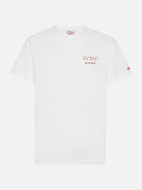 Portofino T-Shirt aus klassischem Baumwolljersey mit Dazi Amari Stickerei.