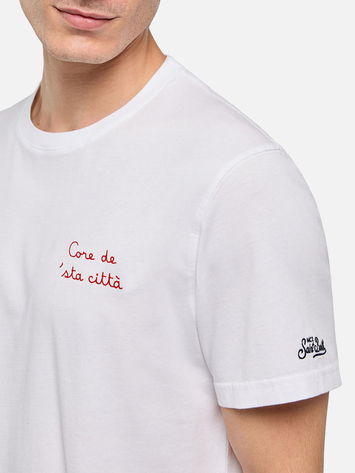 Klassisches Baumwolljersey-T-Shirt Portofino mit Core de 'sta città-Stickerei | AS ROMA SPECIAL EDITION