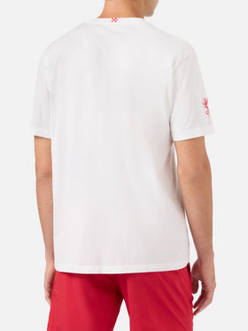 Camiseta Portofino blanca con bordado AS Cannes Cannes scène éternelle | AS CANNES SPECIAL EDITION 