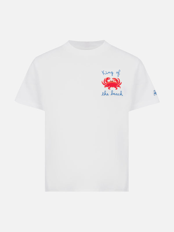 Portofino Jr cotton jersey t-shirt with King of the Beach embroidery