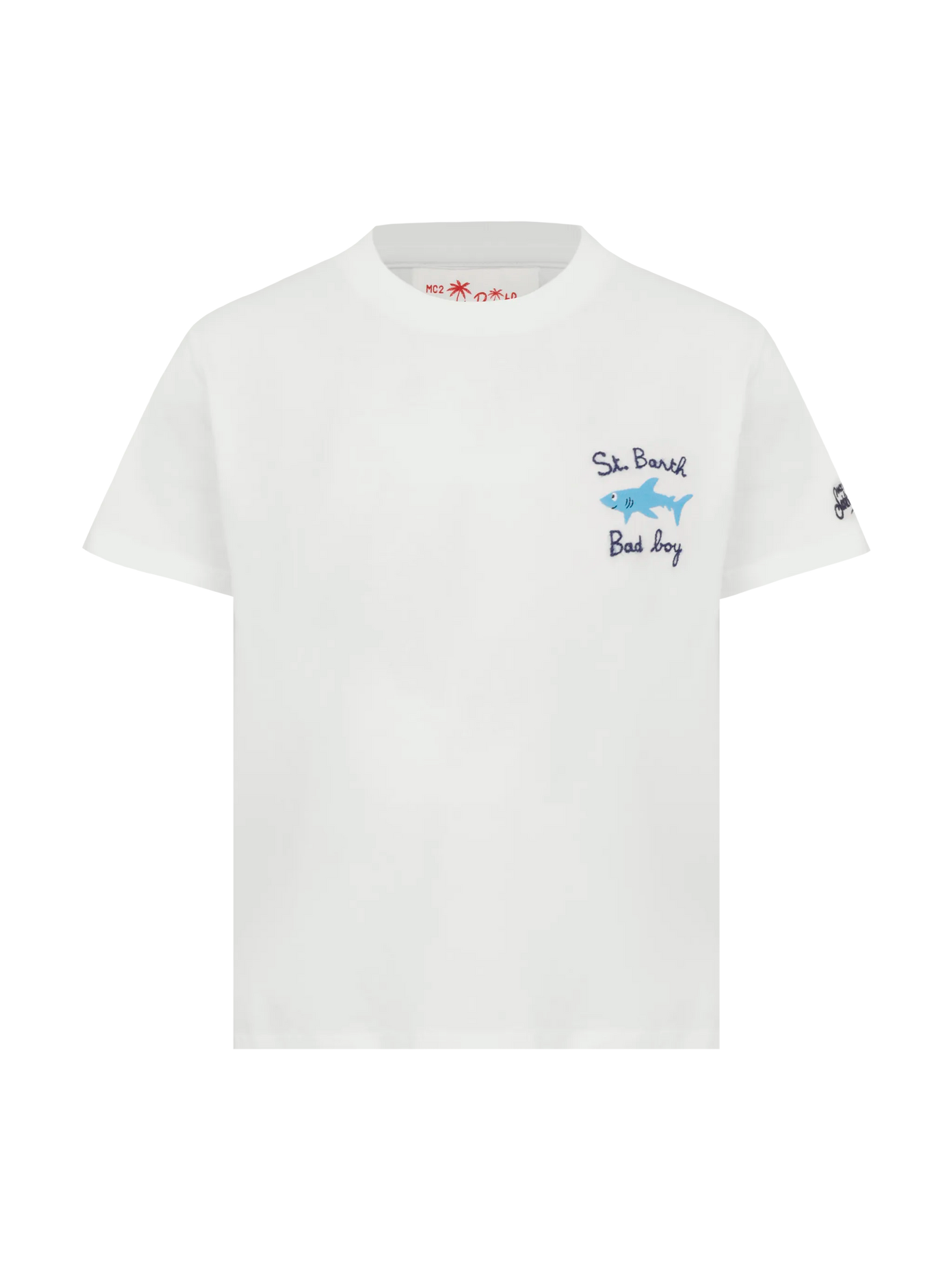 Portofino Jr cotton jersey t-shirt with St. Barth Bad Boy embroidery - MC2 Saint Barth