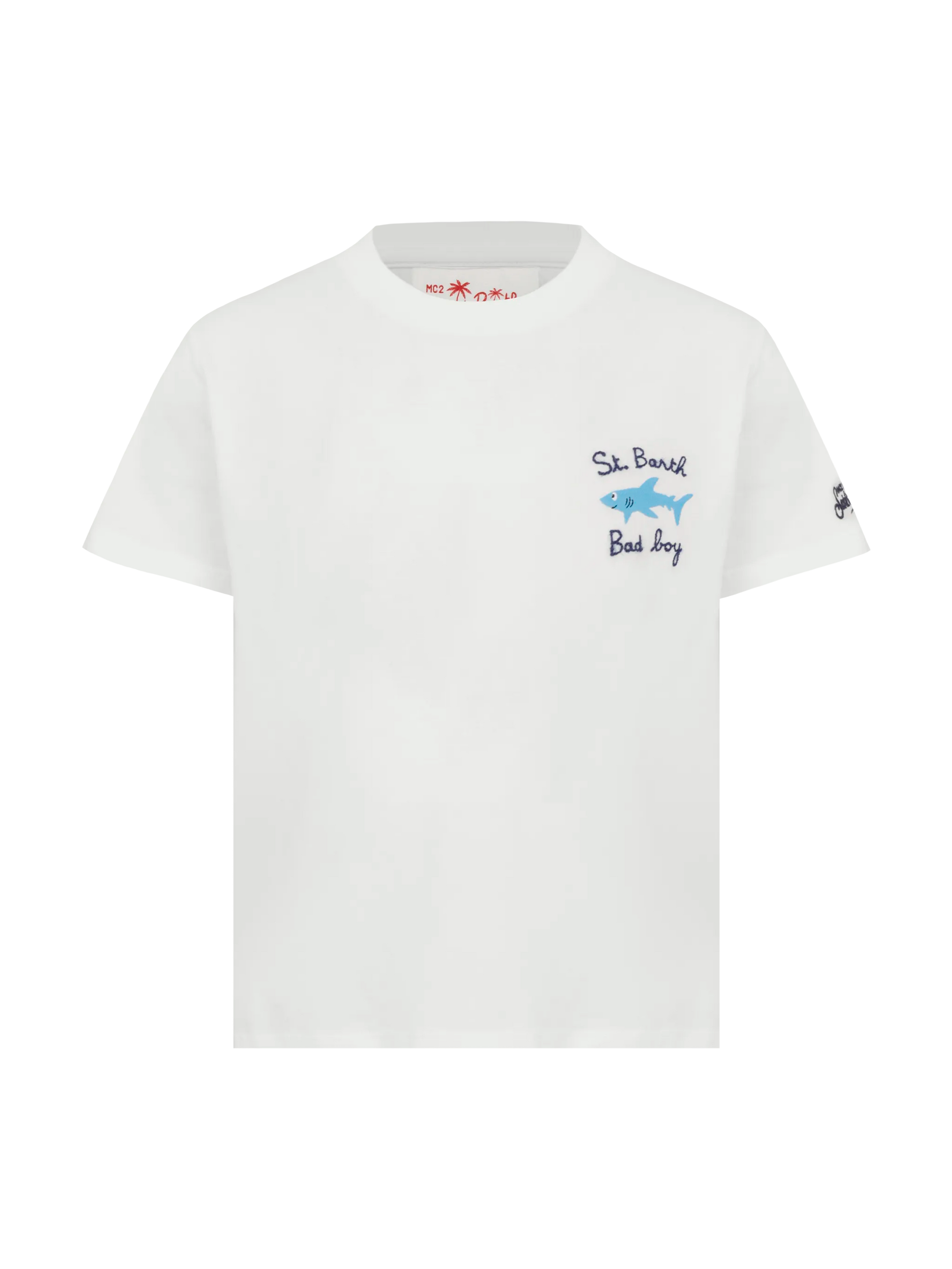 Portofino Jr cotton jersey t-shirt with St. Barth Bad Boy embroidery - MC2 Saint Barth