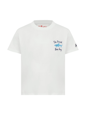 Portofino Jr cotton jersey t-shirt with St. Barth Bad Boy embroidery - MC2 Saint Barth