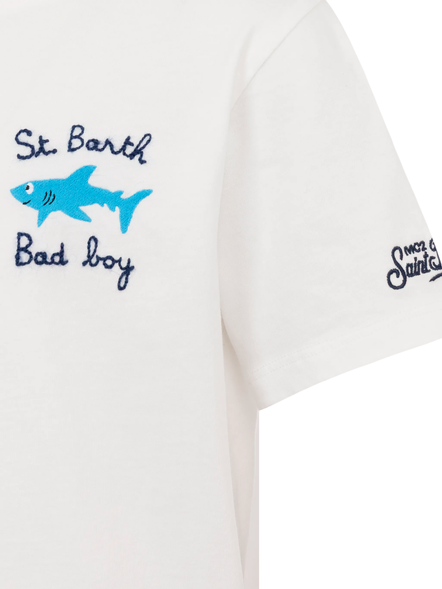 Portofino Jr cotton jersey t-shirt with St. Barth Bad Boy embroidery - MC2 Saint Barth