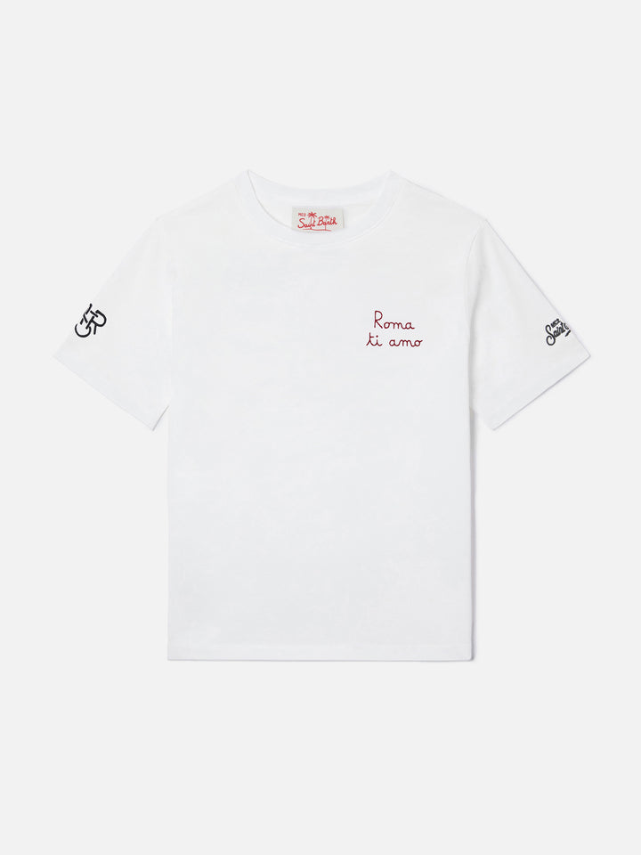 Camiseta Portofino Jr blanca con bordado AS Roma Roma ti amo | AS ROMA SPECIAL EDITION 