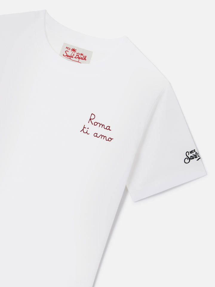 Camiseta Portofino Jr blanca con bordado AS Roma Roma ti amo | AS ROMA SPECIAL EDITION 