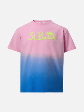 T-shirt in jersey di cotone Portofino Jr con stampa tie-dye