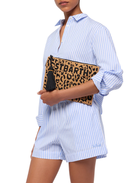 Pearl Pouch with animalier beaded pattern - MC2 Saint Barth