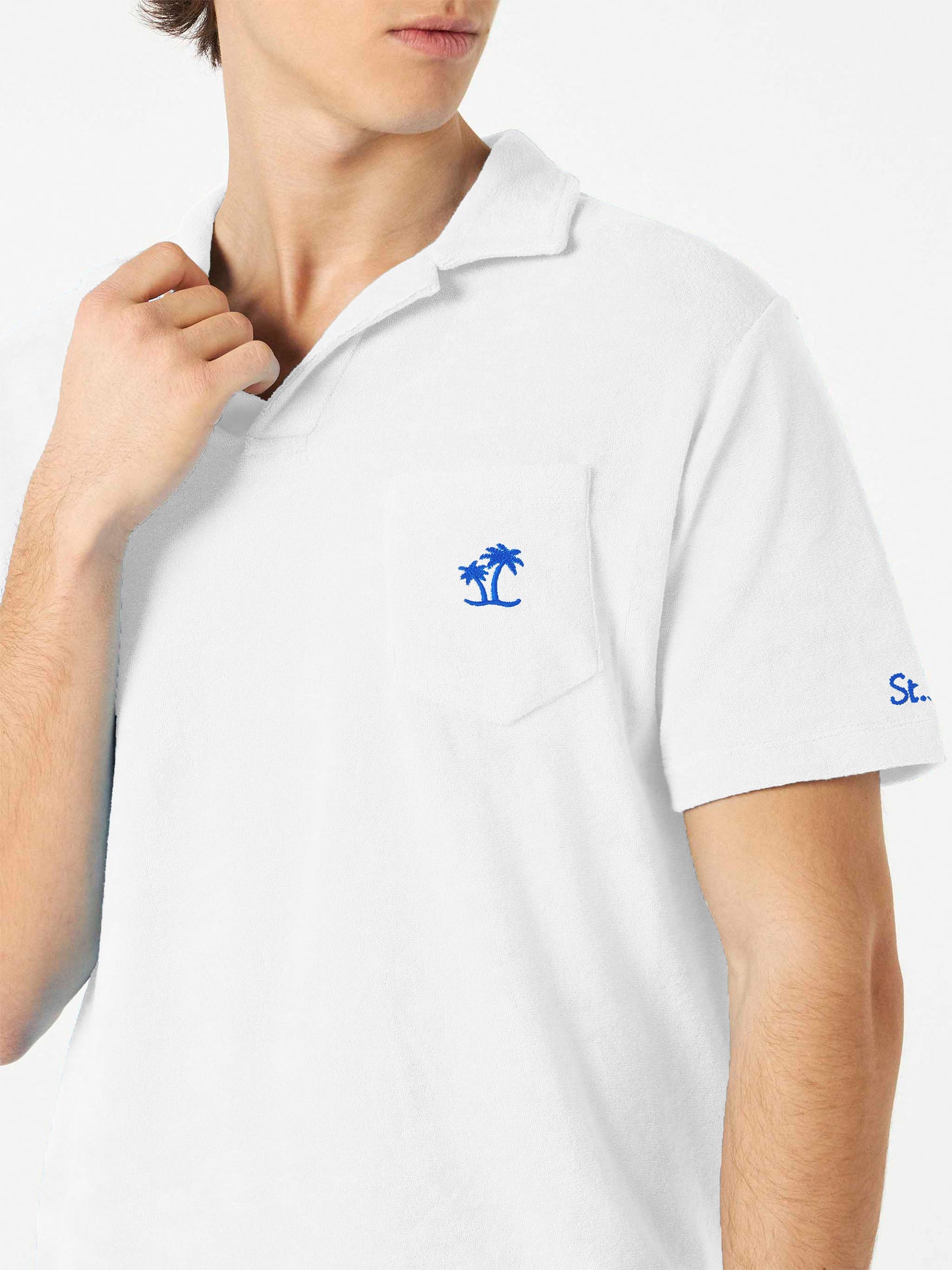 Frottee-Poloshirt für Herren in Weiß