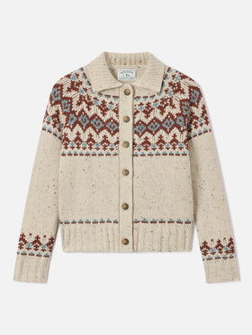 Cardigan Patty en mélange de laine Donegal avec motif Fair Isle 