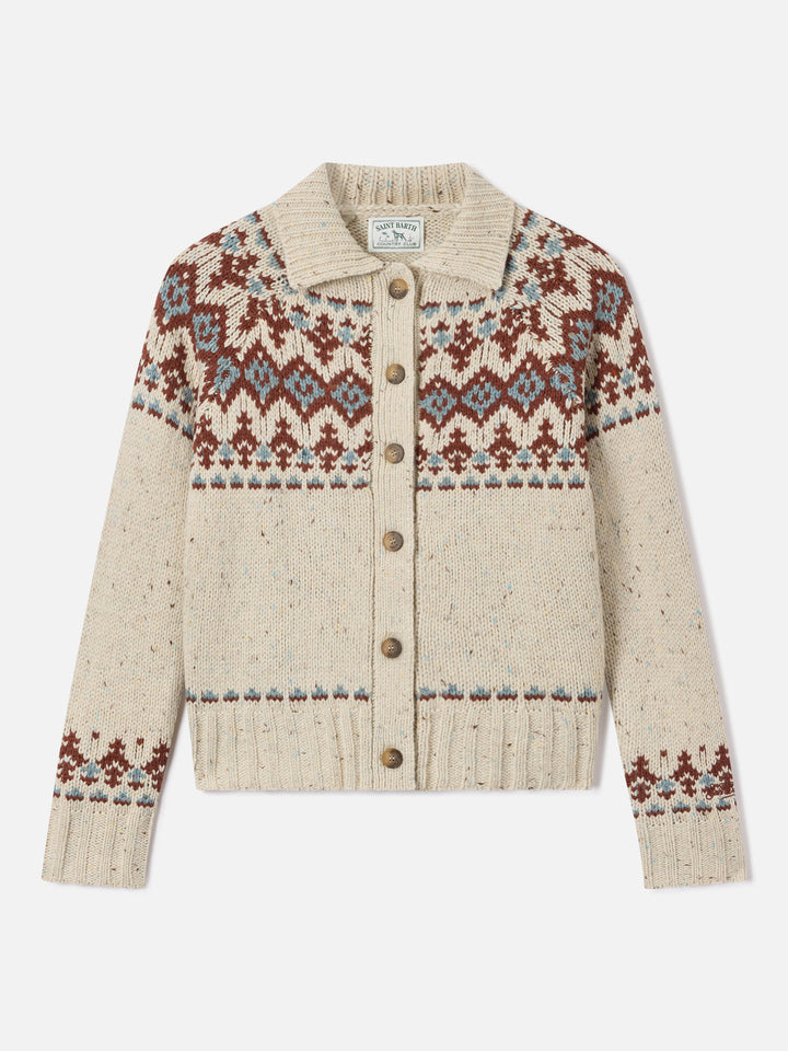 Patty Donegal Wollmisch-Cardigan mit Fair-Isle-Muster 