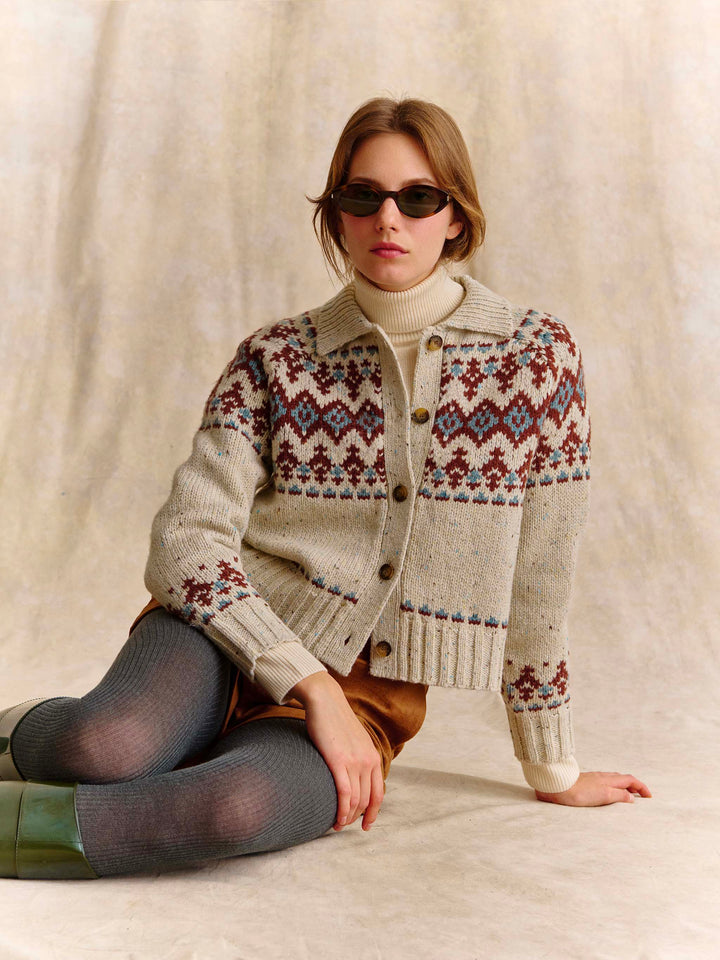 Patty Donegal Wollmisch-Cardigan mit Fair-Isle-Muster 