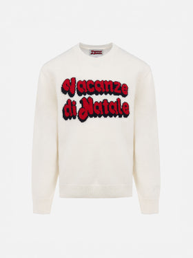 Maglione Princess bianco panna con jacquard Vacanze di Natale | Special Edition
