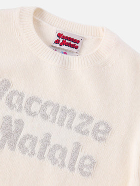 Princess cashmere-blend sweater with Vacanze di Natale lurex jacquard | VACANZE DI NATALE