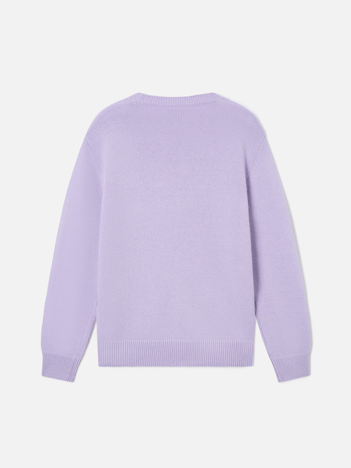 Lilac Princess crewneck knit with Dad Is My Sponsor intarsia