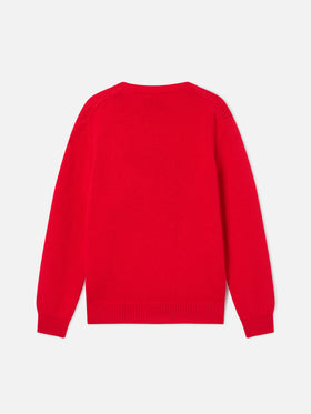 Red Princess crewneck knit with Snoopy patch | Special edition