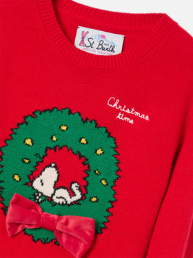 Red Princess crewneck knit with Snoopy patch | Special edition