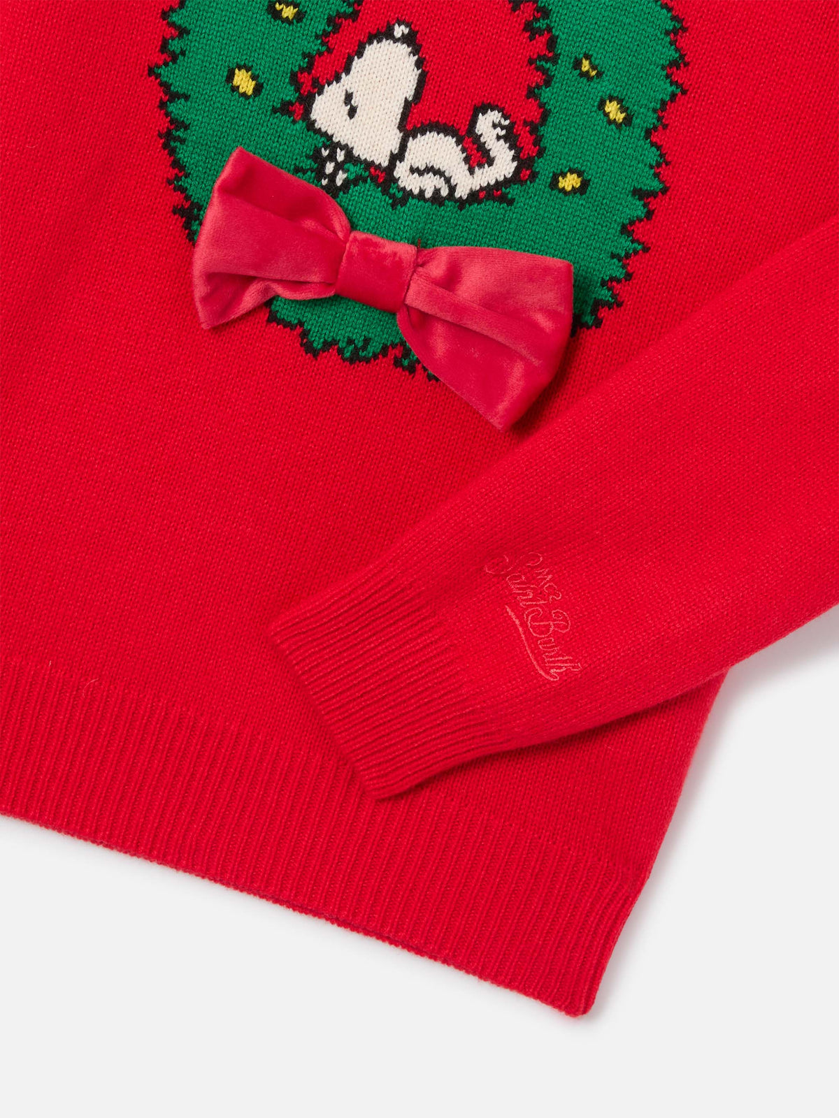 Red Princess crewneck knit with Snoopy patch | Special edition