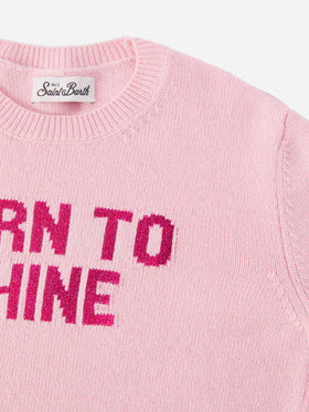 Maglione  Princess in misto cashmere e con jacquard lurex Born to Shine