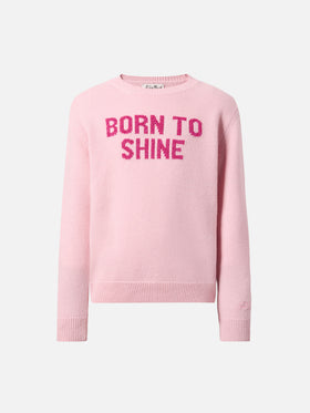 Maglione  Princess in misto cashmere e con jacquard lurex Born to Shine