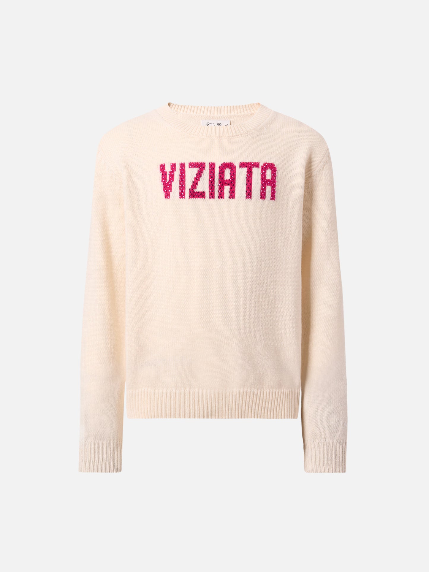 Princess cashmere-blend sweater with Viziata rhinestone appliqué