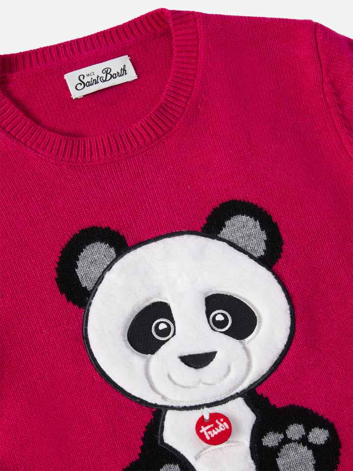 Princess cashmere-blend crewneck with Trudi panda patch | TRUDI SPECIAL EDITION