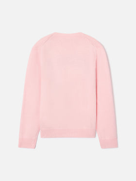 Jersey de punto con cuello redondo Pink Princess con intarsia Princess 
