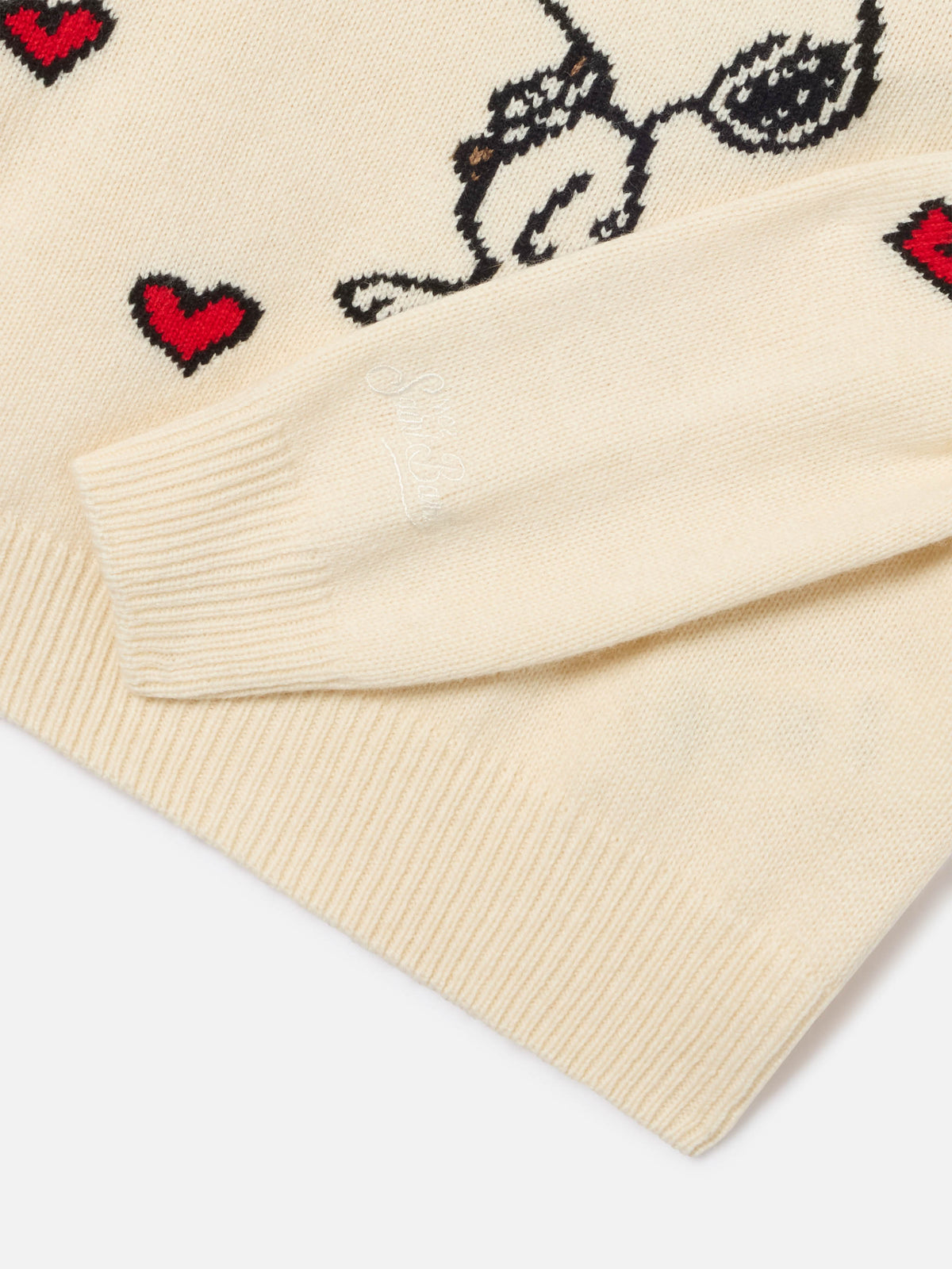 Maglia girocollo Princess panna con intarsio Snoopy | Special edition
