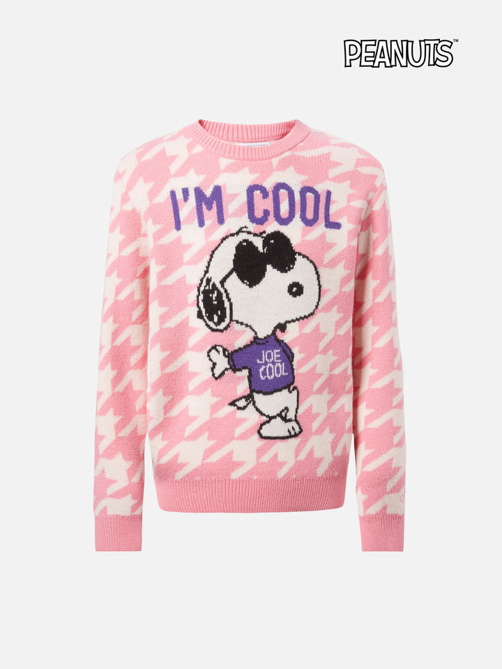 Princess crewneck with pied de poule and Snoopy jacquard | SNOOPY PEANUTS SPECIAL EDITION