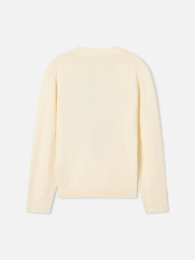 Maglia girocollo Princess panna con intarsio St. Moritz | Special edition
