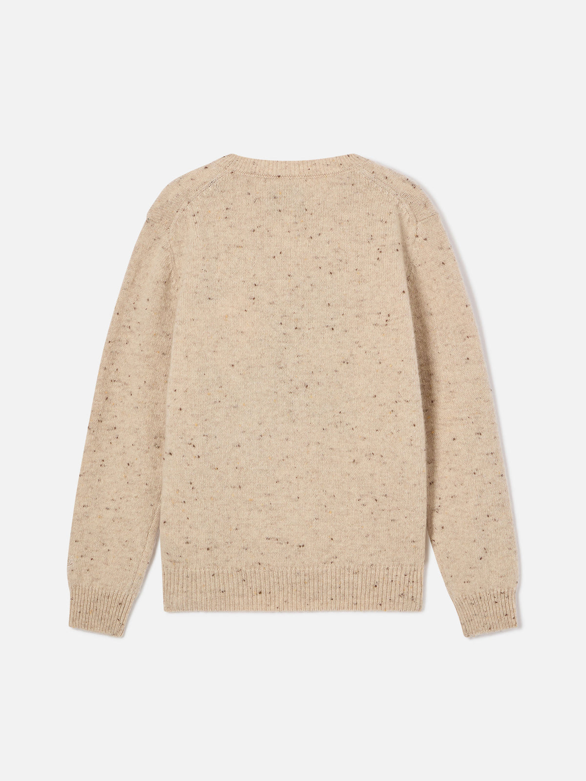 Maglia girocollo Princess beige in misto lana Donegal con intarsio cavallo e ricamo My Only Love